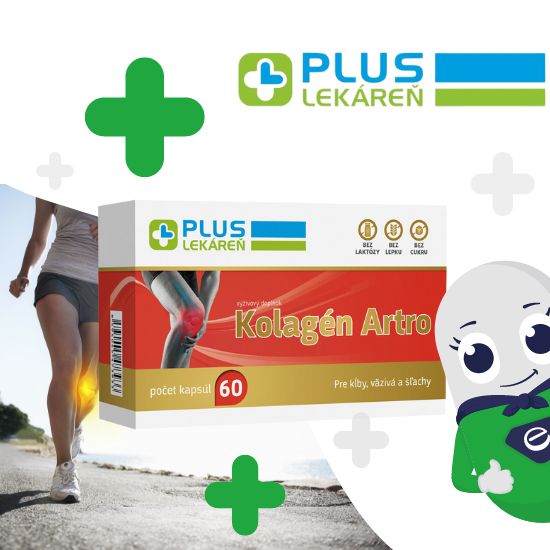 Doplnok PLUS LEKÁREŇ Kolagén Artro obsahujúci kolagén typu I, kolagén typu II a vitamín C