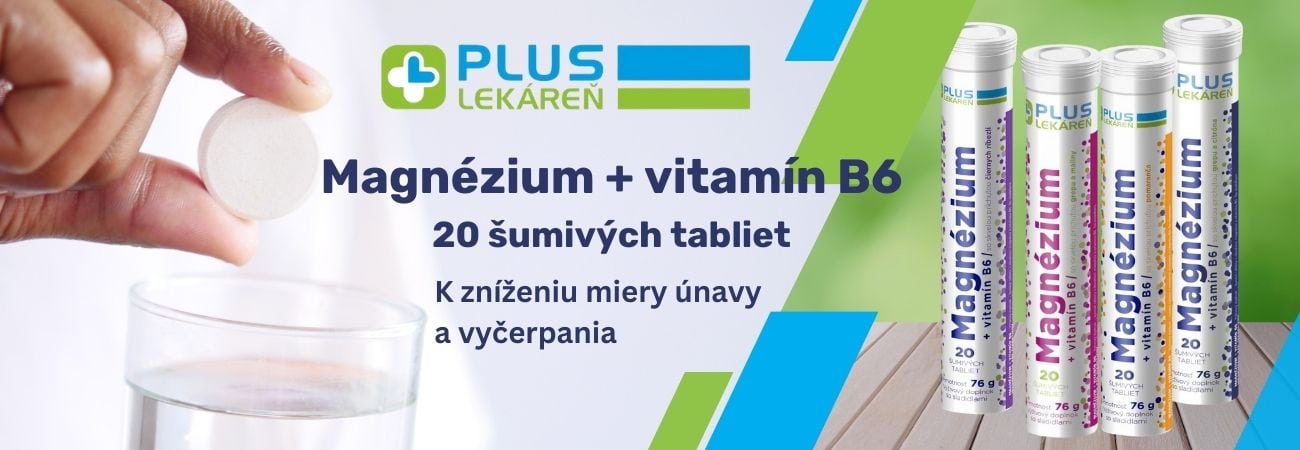 PLUS LEKÁREŇ Magnézium + vitamín B6 v podobe šumivého doplnku proti únave a vyčerpaniu