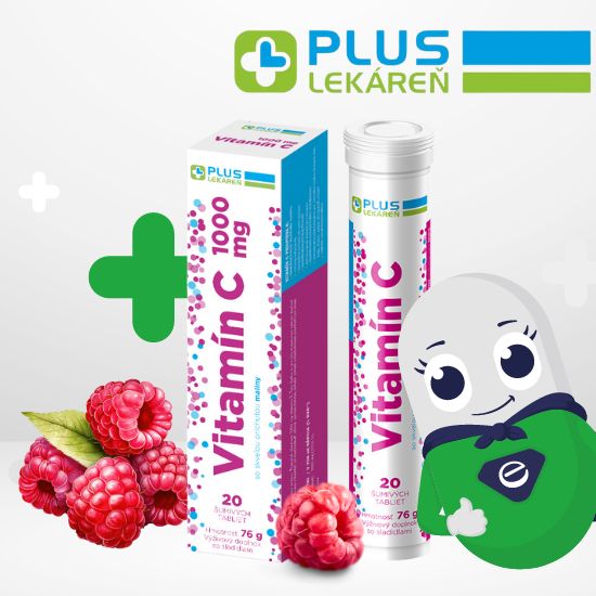 PLUS LEKÁREŇ Vitamín C 1000mg príchuť malina - výhody doplnku