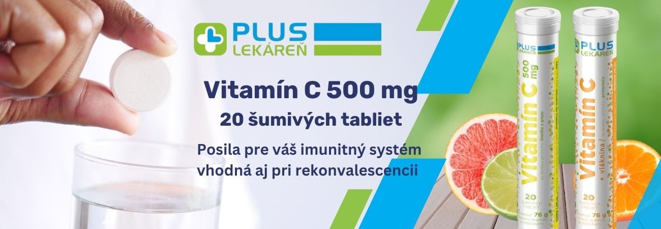 PLUS LEKÁREŇ Vitamín C 500 mg 20 šumivých tabliet - príchuť limetky a grepu alebo pomaranča