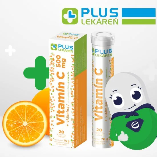 PLUS LEKÁREŇ Vitamín C 500mg príchuť pomaranč - výhody doplnku