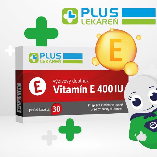 PLUS LEKÁREŇ Vitamín E 400 IU vo forme DL-alfa-tokoferyl-acetátu