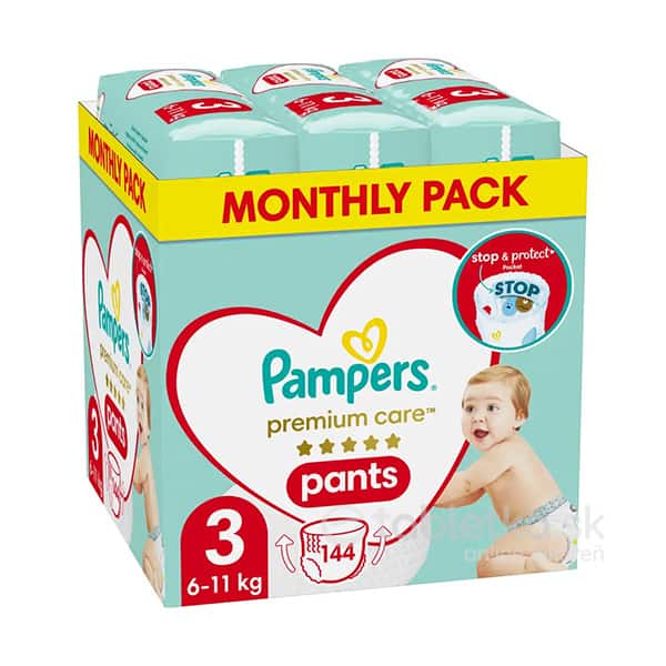 Pampers Premium Care Pants 3 (6-11 kg) Midi 144ks