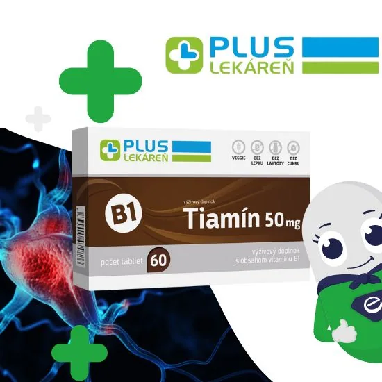 Doplnok PLUS LEKÁREŇ Tiamín 50 mg pre zdravý nervový systém