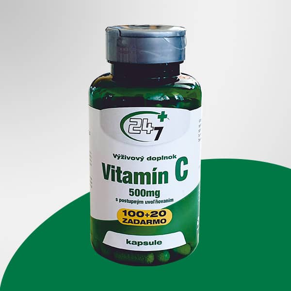 24-7 Plus Vitamín C 500mg s postupným uvoľňovaním 120 kapsúl