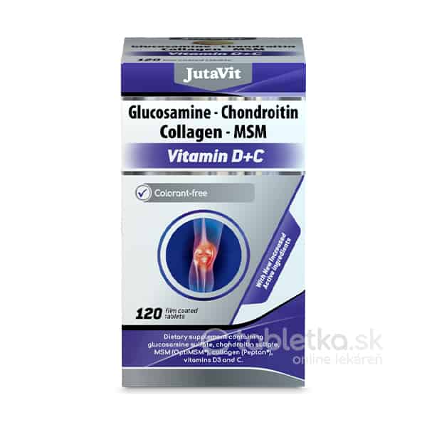 JutaVit Glukozamín Chondroitín kolagén MSM s vitamínmi D+C 120tbl