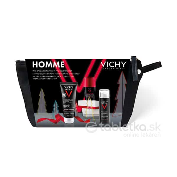 VICHY Homme Xmas hydratačný krém 50ml + sprchový gél 100ml + roll-on antiperspirant 50ml