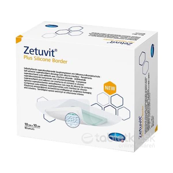 Zetuvit Plus Silicone Border kompres sterilný 10x10cm 10ks