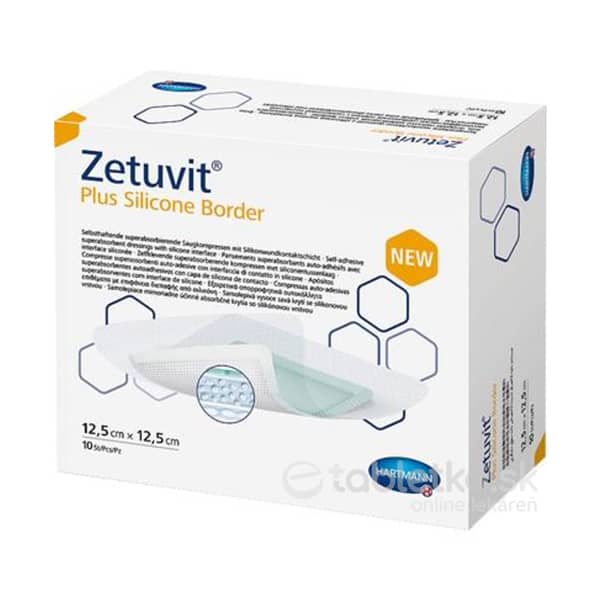Zetuvit Plus Silicone Border kompres sterilný 12,5x12,5cm 10ks