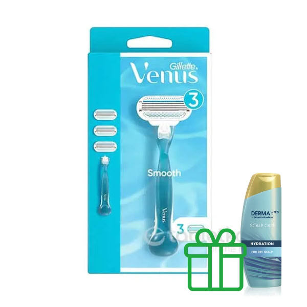 Gillette Venus Smooth holiaci strojček + 3 náhradné hlavice