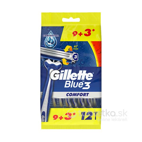 E-shop Gillette Blue3 Comfort jednorazový holiaci strojček 9+3ks