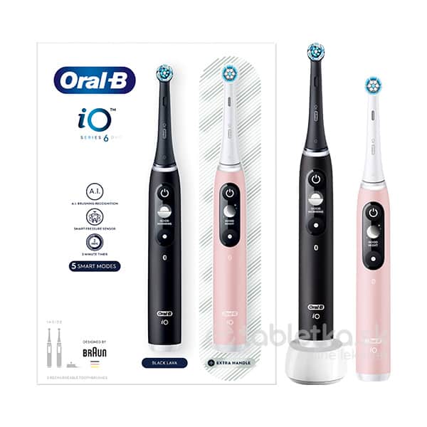 Oral-B elektrické zubné kefky iO Series 6 Duo Black&Pink Sand
