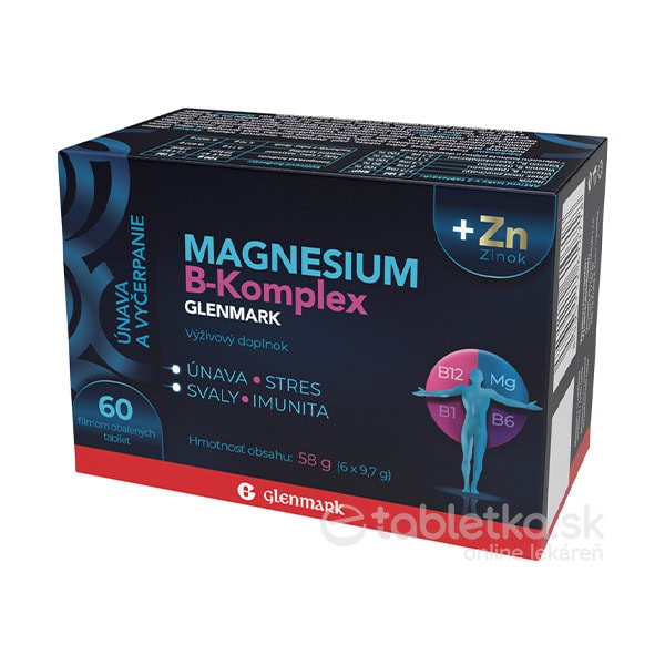 Glenmark Magnesium B-Komplex + Zinok 60tbl