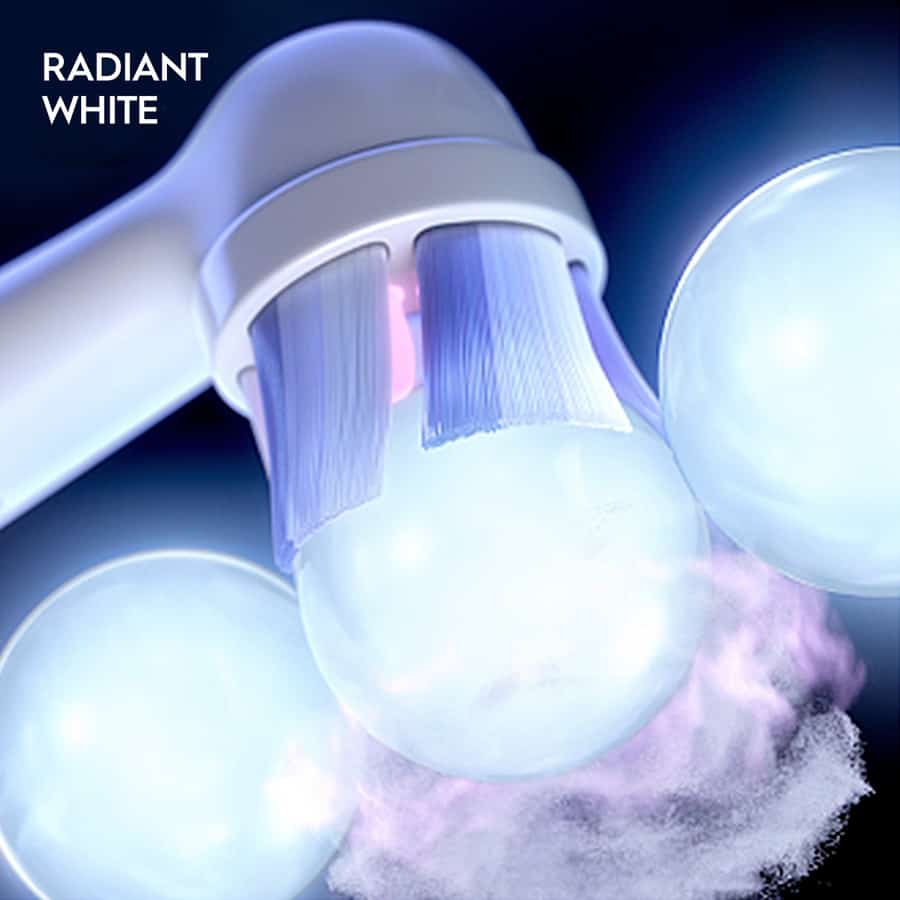 Oral-B iO Radiant White- okrúhly tvar, precízny dizajn