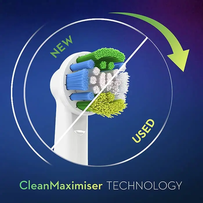 Technológia štetín CleanMaximiser indikuje výmenu hlavice Precision Clean