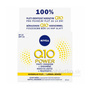 NIVEA Spevňujúci denný krém Q10 POWER SPF15 proti vráskam 50ml