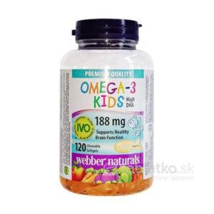 Webber Naturals Omega-3 pre deti 188 mg IVO kvalita, 120 kapsúl