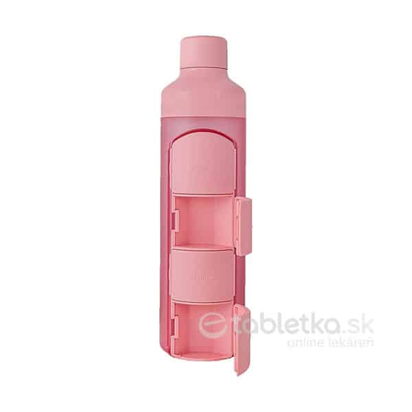 E-shop YOS Fľaša na vodu s dávkovačom liekov rúžová 375ml