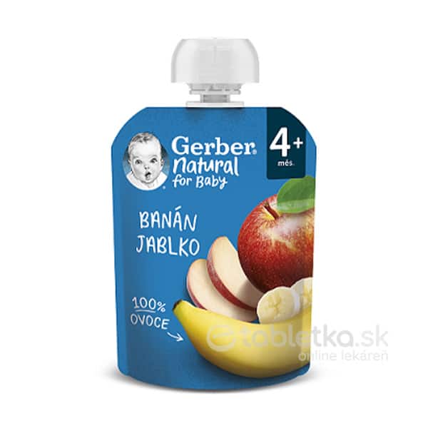 E-shop Gerber Natural Kapsička Banán a jablko 4m+, 90g