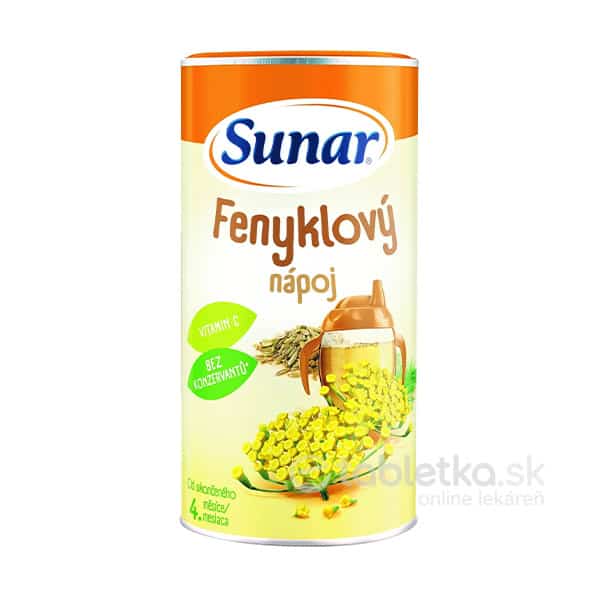 E-shop Sunar Rozpustný nápoj Feniklový v prášku 4m+, 200g