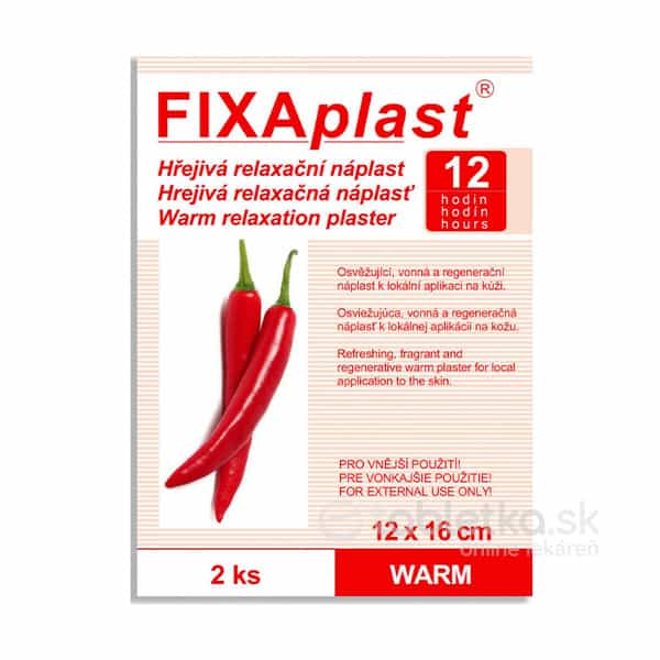 E-shop FIXAplast Kapsaicínová hrejivá náplasť WARM 12x16cm 2ks