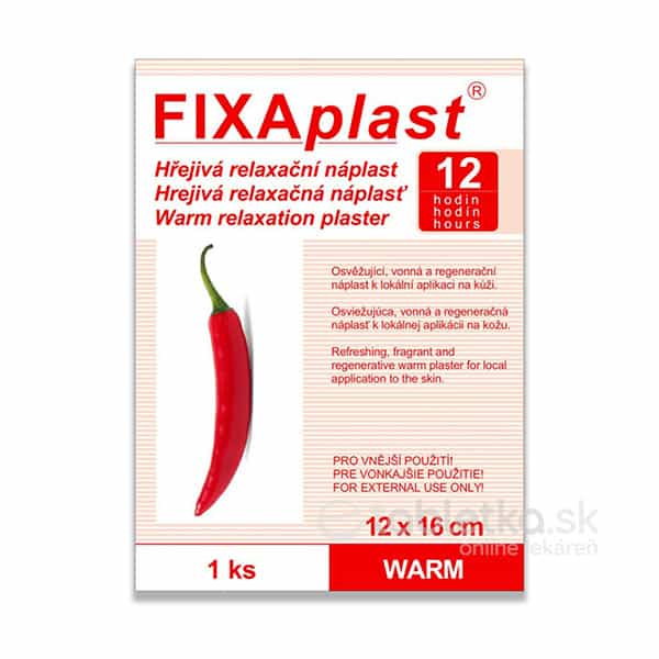 E-shop FIXAplast Kapsaicínová hrejivá náplasť WARM 12x16cm