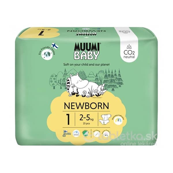 MUUMI BABY 1 Newborn plienky 2-5kg 25 kusov