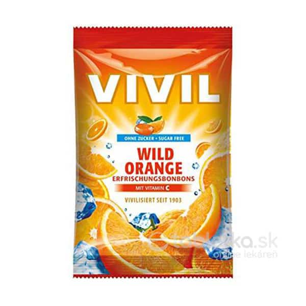 VIVIL BONBONS WILD ORANGE s vitamínom C, bez cukru 60g