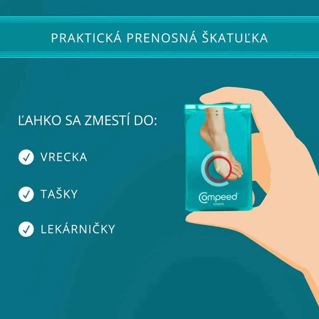 Compeed malé náplasti na pľuzgiere v prenosnej škatuľke