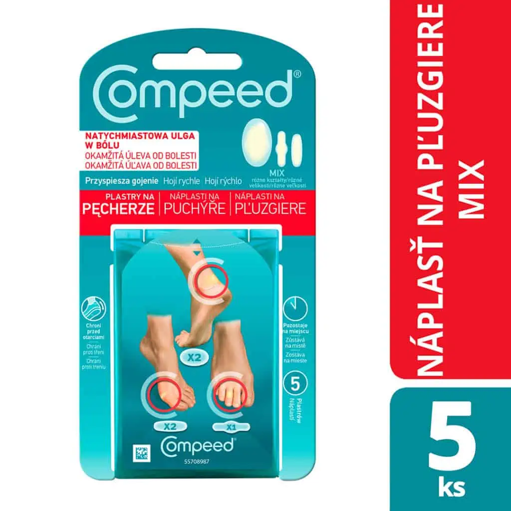 Compeed náplasť na pľuzgiere MIX (3 veľkosti) 5ks