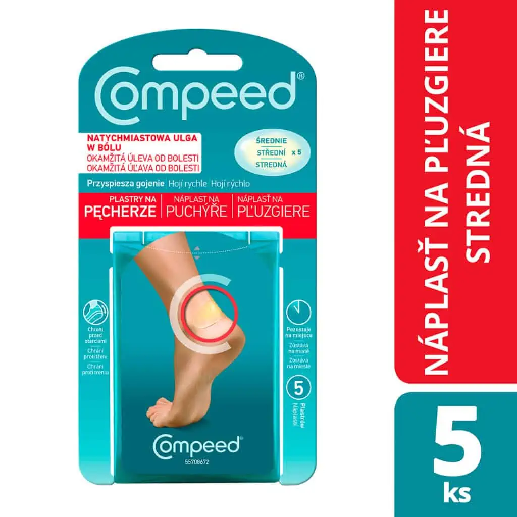 Compeed náplasť na pľuzgiere stredná - balenie 5 ks