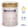 Kendamil Premium 1, 800g, počiatočná dojčenská výživa v béžovo-ružovom obale s ikonami a informáciami o zložení pre novorodencov.