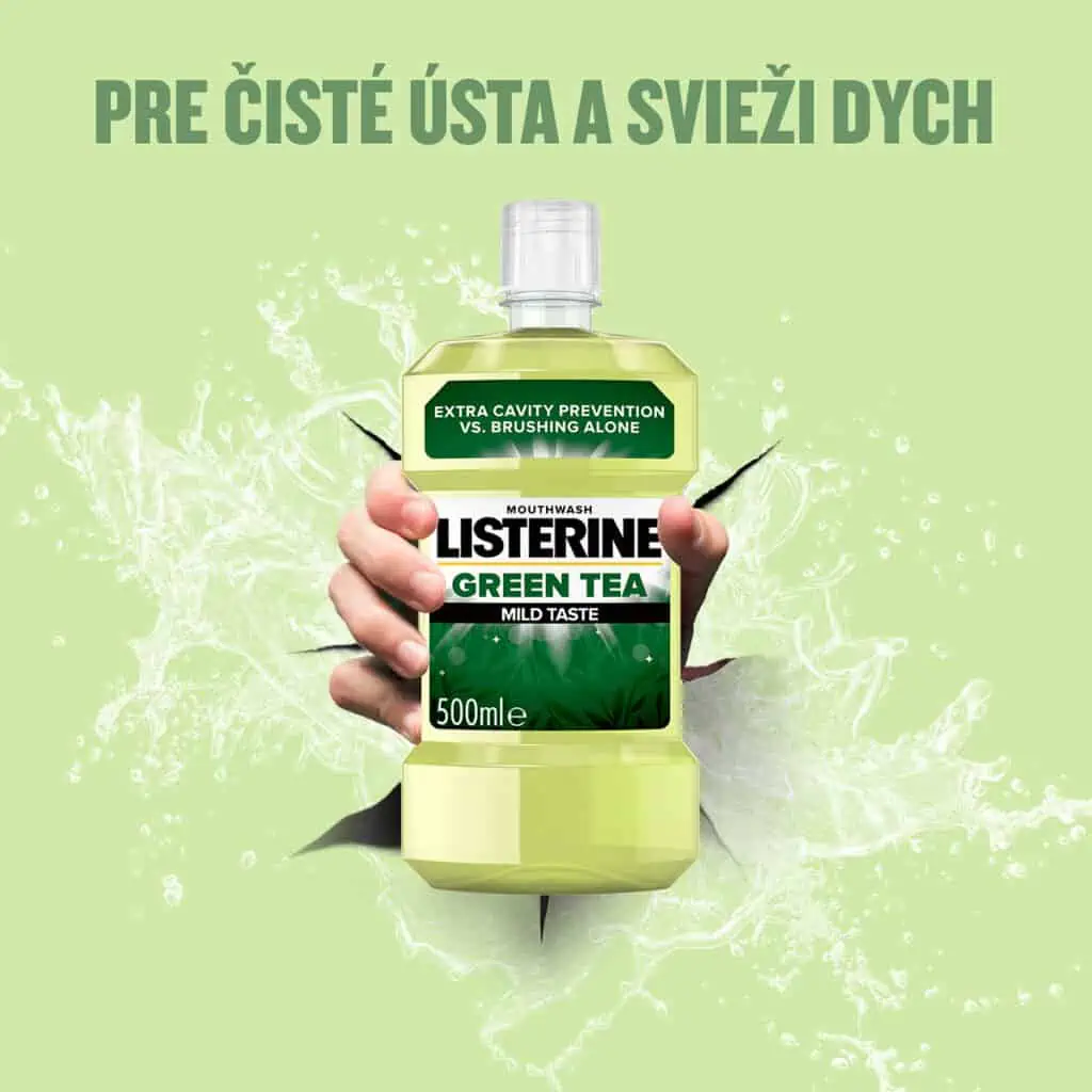 Listerine Green Tea - ústna voda pre čisté ústa a svieži dych