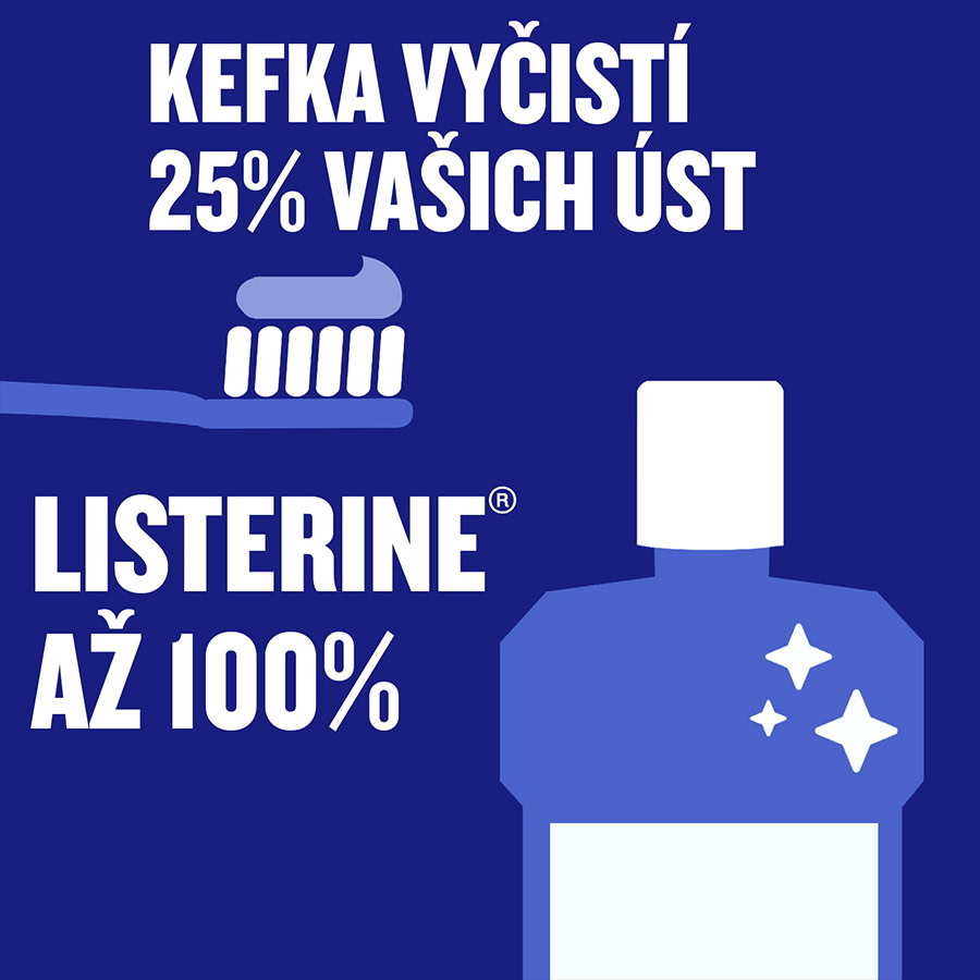 Listerine vyčistí až 100% vašich úst