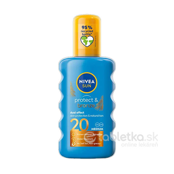 Nivea Sun sprej na opaľovanie podporujúci zhnednutie OF 20+, 200ml