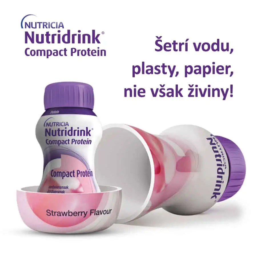 Nutridrink Compact Protein šetrí vodu, plasty i papier, nie však živiny