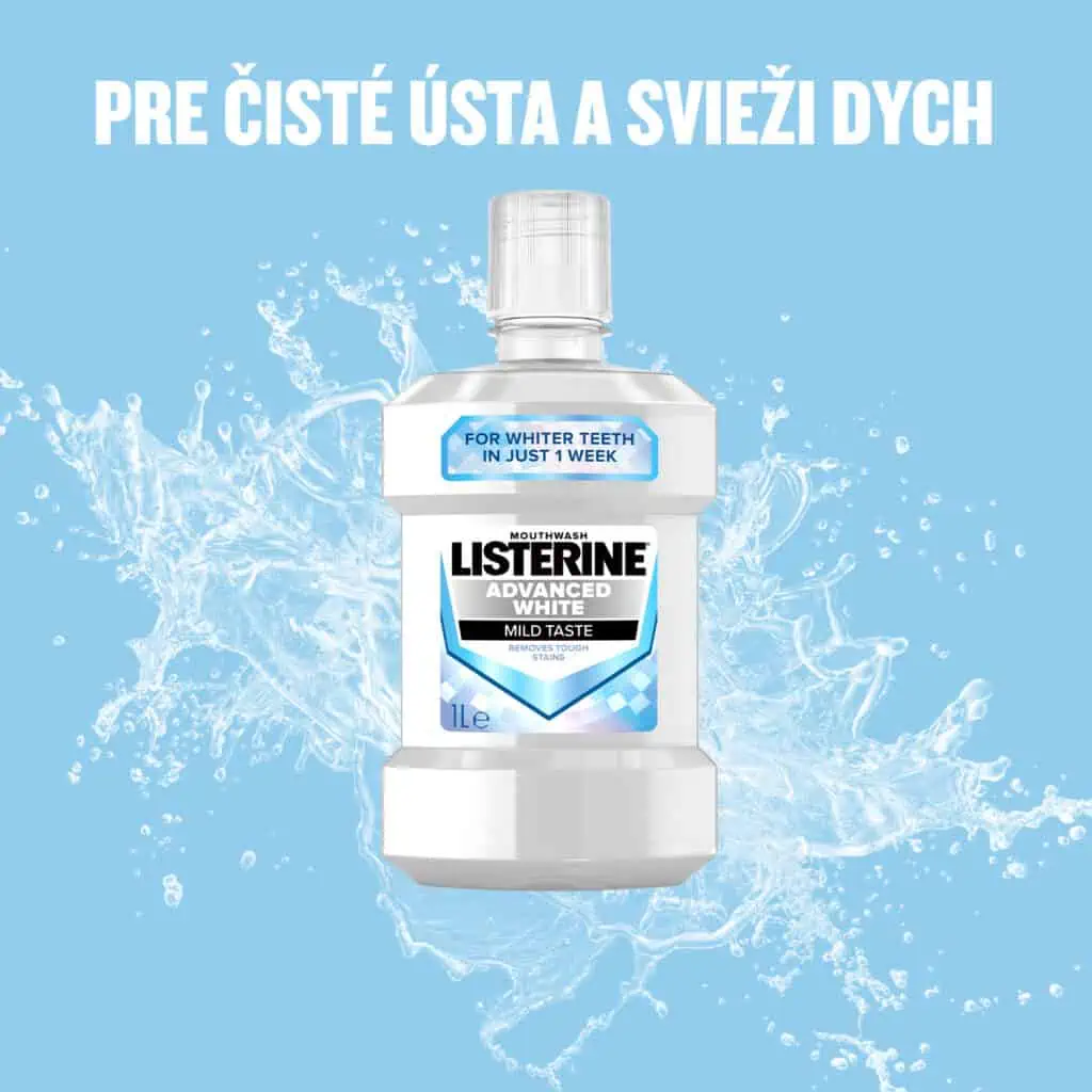 Pre čisté ústa a svieži dych - Listerine Advanced White Mild Taste 1000ml