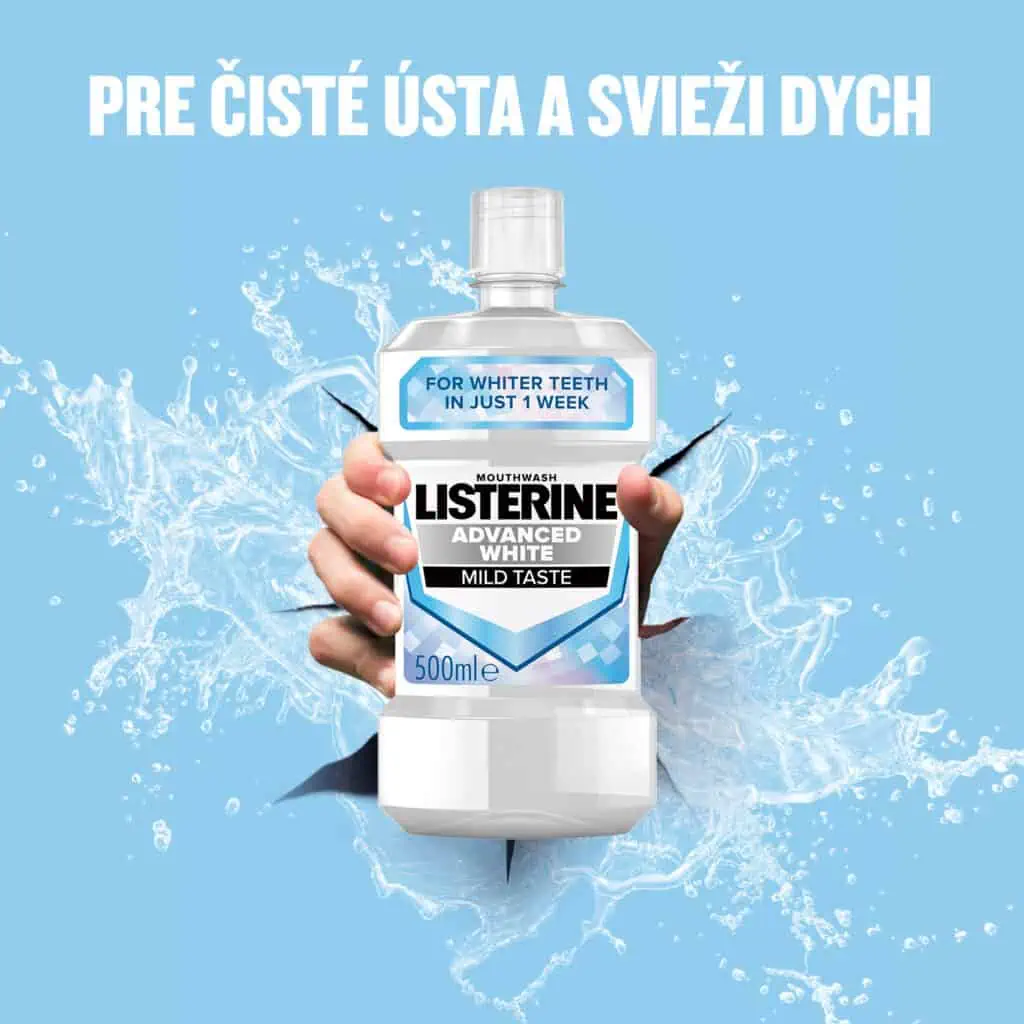 Pre čisté ústa a svieži dych - Listerine Advanced White Mild Taste