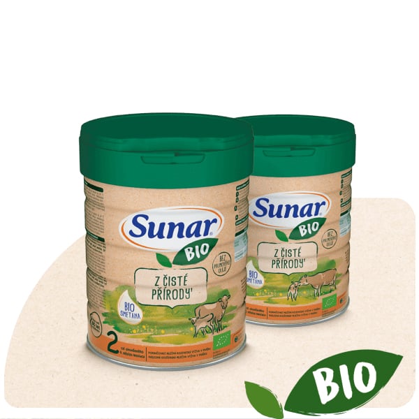 Sunar BIO 2 - najlepšie pokračovacie náhradné dojčenské mlieko v BIO kvalite