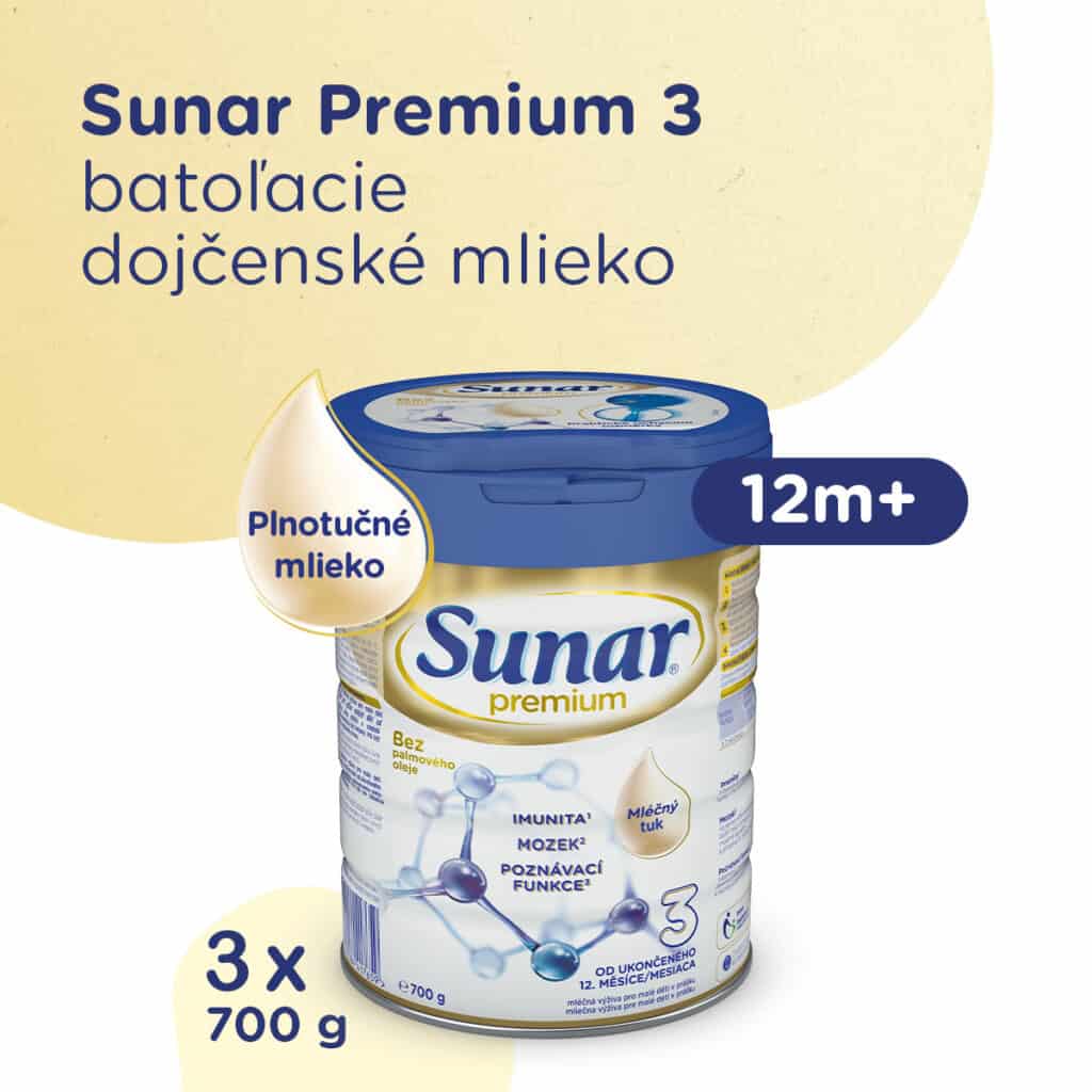 Sunar Premium 3 od 12. mesiaca s najlepšou receptúrou od Sunaru 3 x 700 g