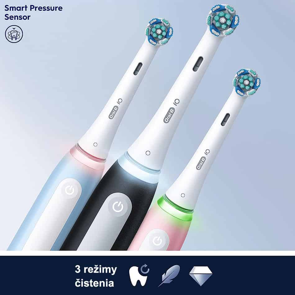 3 režimy čistenia elektrickej zubnej kefky Oral-B iO Series 3