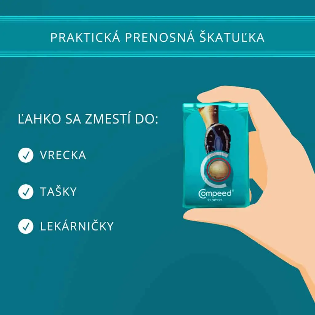 Compeed náplasť na pľuzgiere na pätách Sports Underfoot do vrecka alebo tašky