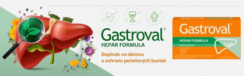 Gastroval Hepar Formula - doplnok chráni pečeň pred poškodením liekmi, regeneruje pečeňové bunky a redukuje pečeňový tuk