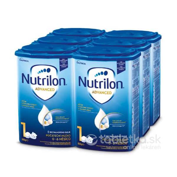 E-shop Nutrilon Advanced 1 počiatočná mliečna dojčenská výživa v prášku (0-6 mesiacov) 6x800g