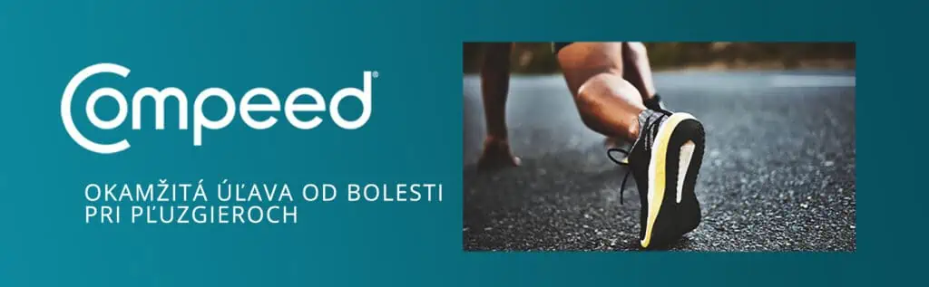 Okamžitá úľava od bolesti pri pľuzgieroch = Compeed náplasť na pľuzgiere na chodidlách športová