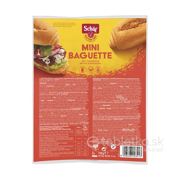E-shop Schär Mini Baguette bezlepkové bagetky na rozpekanie 150g