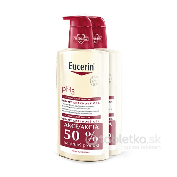 E-shop Eucerin pH5 sprchový gél pre citlivú, suchú pokožku 2x400ml