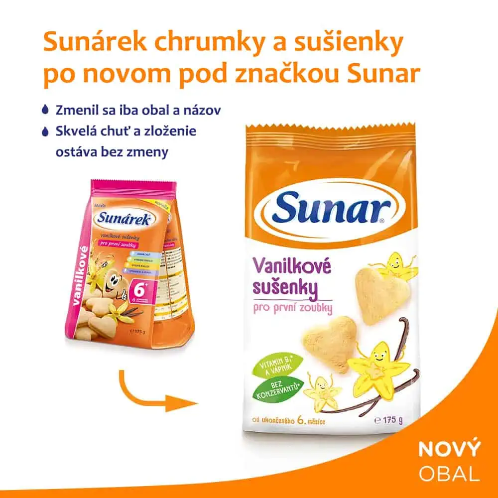 Sunar Vanilkové sušienky pre prvé zúbky 175g