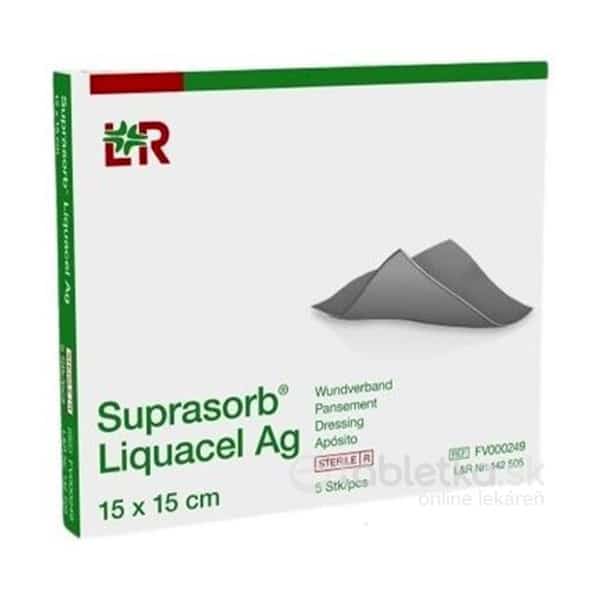 E-shop Suprasorb Liquacel Ag Krytie na rany, antimikrobiálne 15x15cm, 5ks