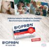 Ľudia rôzneho veku jedia rôzne jedlá. V popredí je škatuľka BIOPRON Forte 10 kapsúl s označením bez lepku a textom o zložení doplnku v slovenčine.